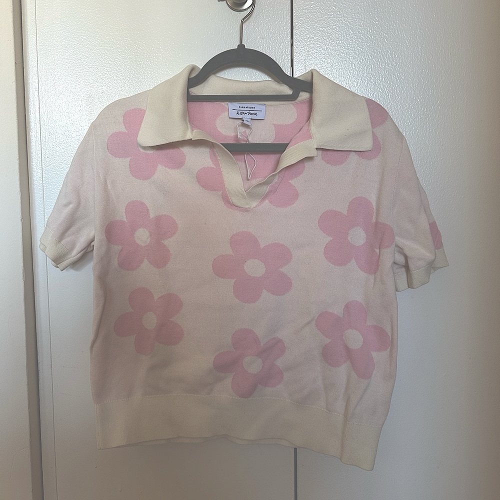 & Other Stories Flower-Print Polo Shirt
